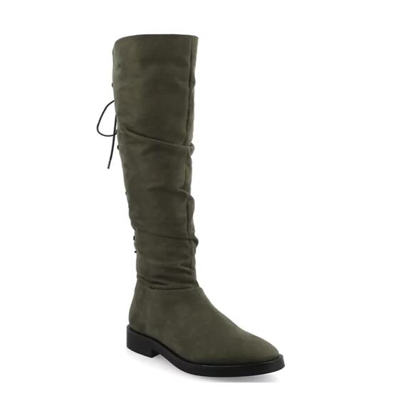 Journee Collection Women's Mirinda Wide Calf Rouched Stretch Knee High Boots - Picture 1 of 8